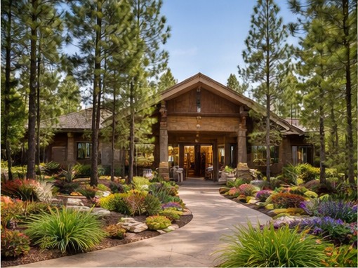 Show Low landscape with pine trees and mountain vegetation
