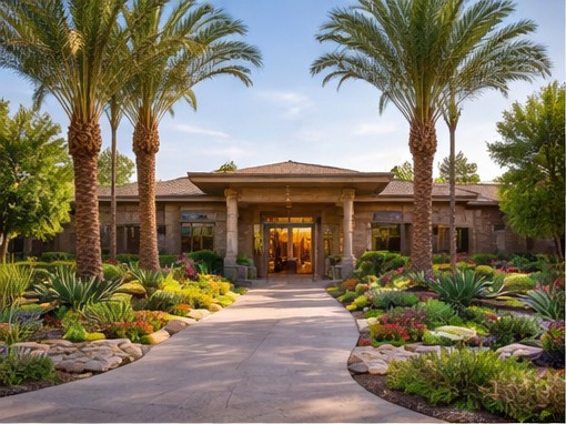 Scottsdale or Paradise Valley commercial property front entry landscaping